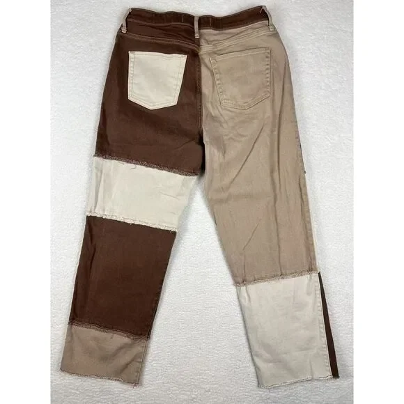 Hollister Jeans Womens Sz 31 Ultra High-Rise Dad Jean Patchwork Vintage‎ 90s Y2K - Picture 2 of 15